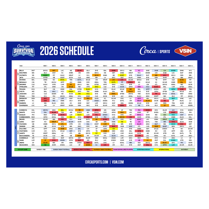 2026 Circa Sports NFL Schedule
