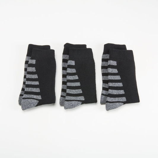 Pack x3 calcetines media caña rayas trekking