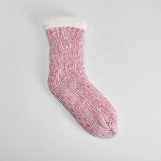 Calcetines antideslizantes forrados rosa