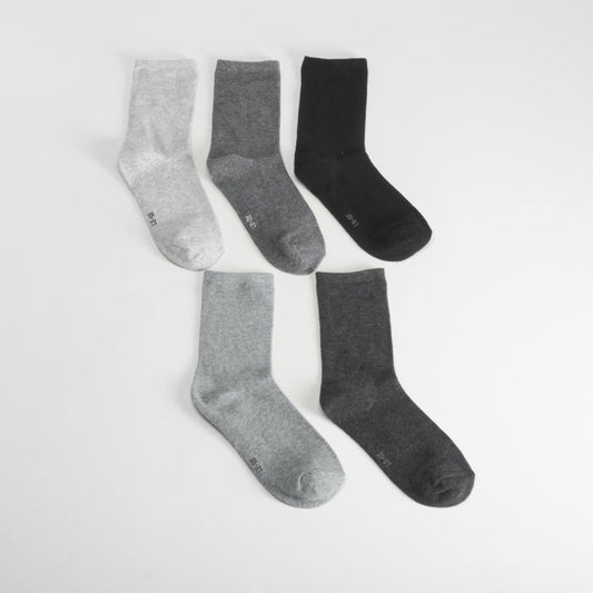Pack 5x calcetines largos gris mujer