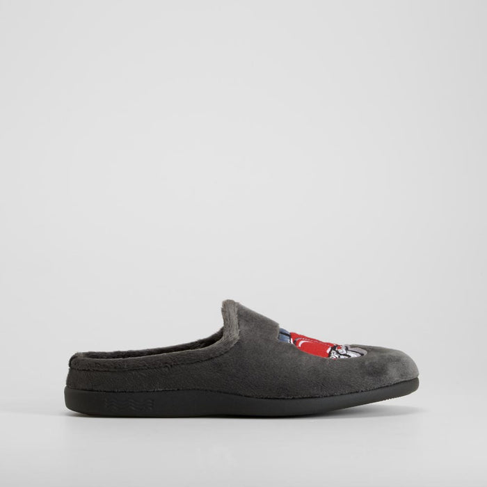 Zapatilla de casa abierta moto gris COMFEET