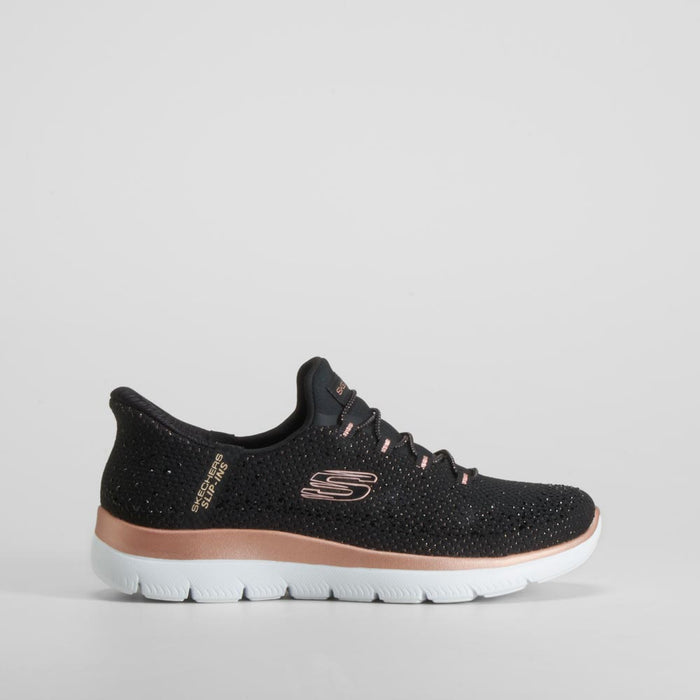 Deportiva slip-ins negra brillante SKECHERS