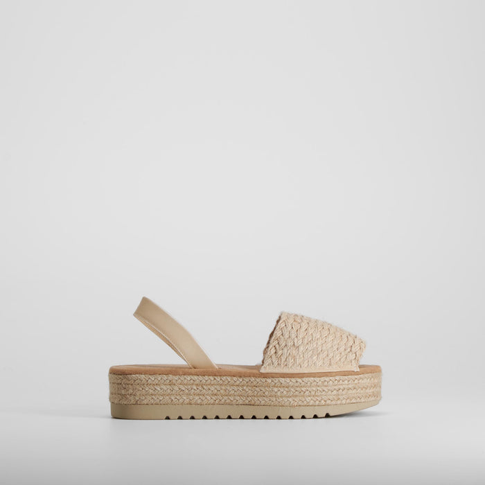 Menorquina plataforma yute beige NYC