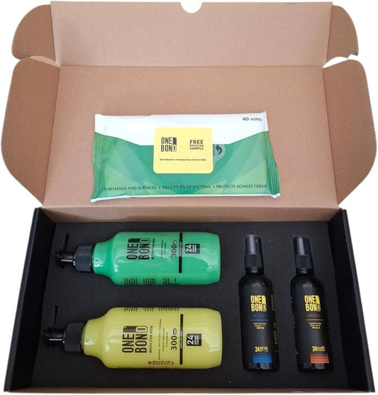 ون بوند بوكس 2غسول +2ديودرانت+وايبس عرض - One Bond Special Offer Box: 2 Face Washes + 2 Deodorants + Wipes