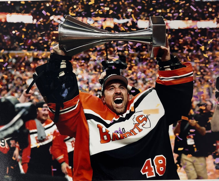 Matt Vinc Unsigned Lifting Trophy Horizontally Photo