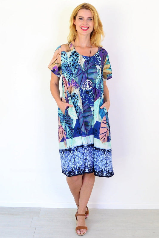 Orientique Agios Ruched Boxy Dress tunic with draped fabric and gathered details, stylish and comfortable for casual wear.