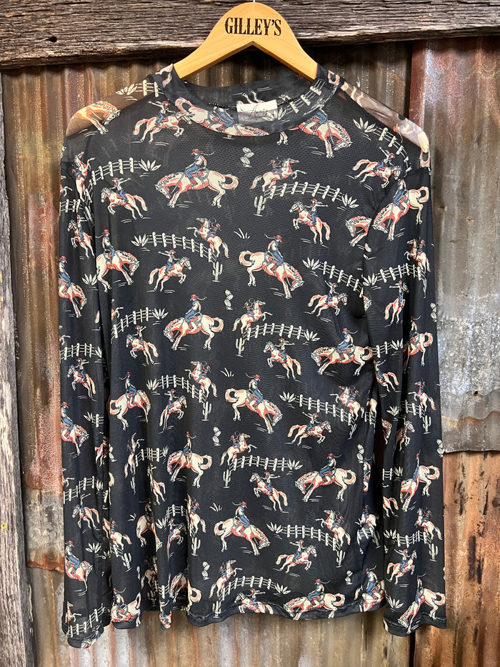 Avery Western Bronc Mesh Top