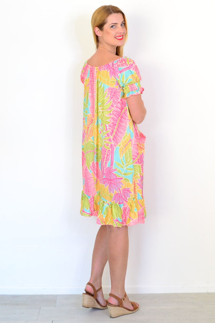 I Love Tunics Bahama Tunic Dress featuring lightweight, flowy fabric and tropical-inspired design displayed on a mannequin.