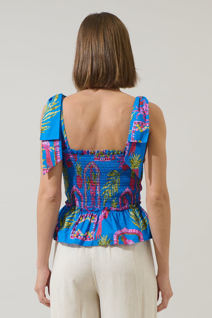 Bally Tropical Cazz Smocked Top