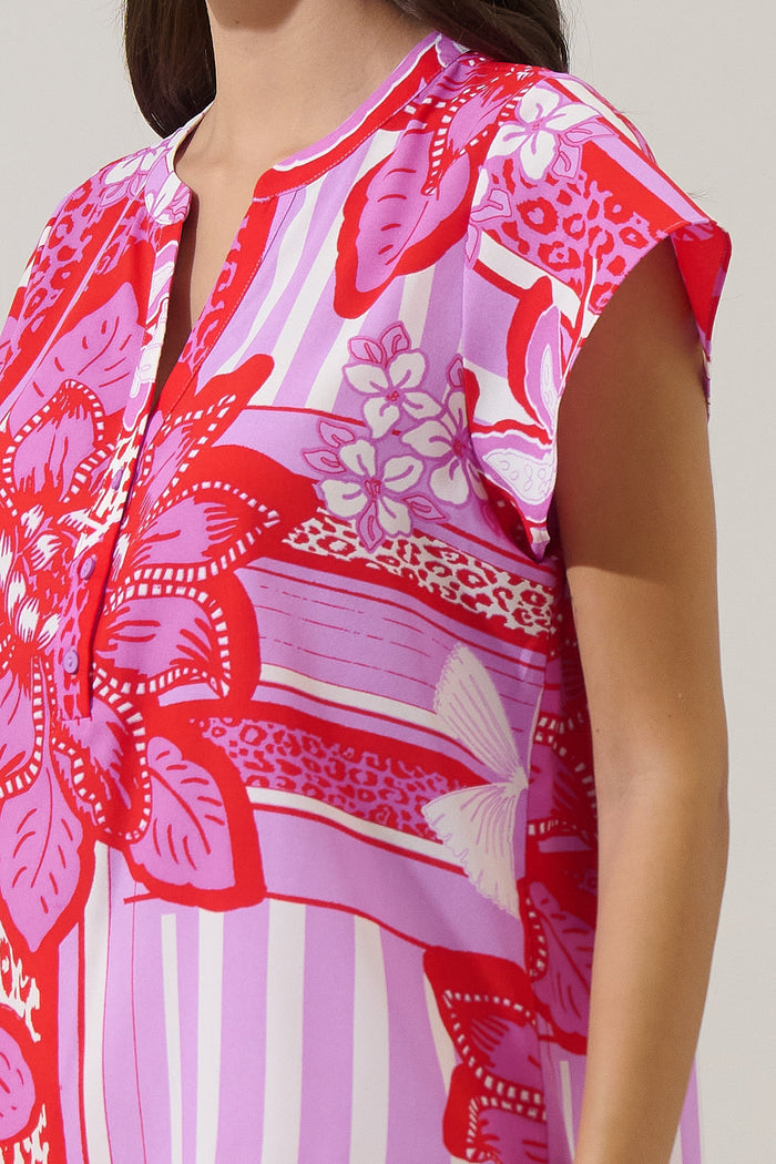 Barba Tropical Cass Flutter Sleeve Top