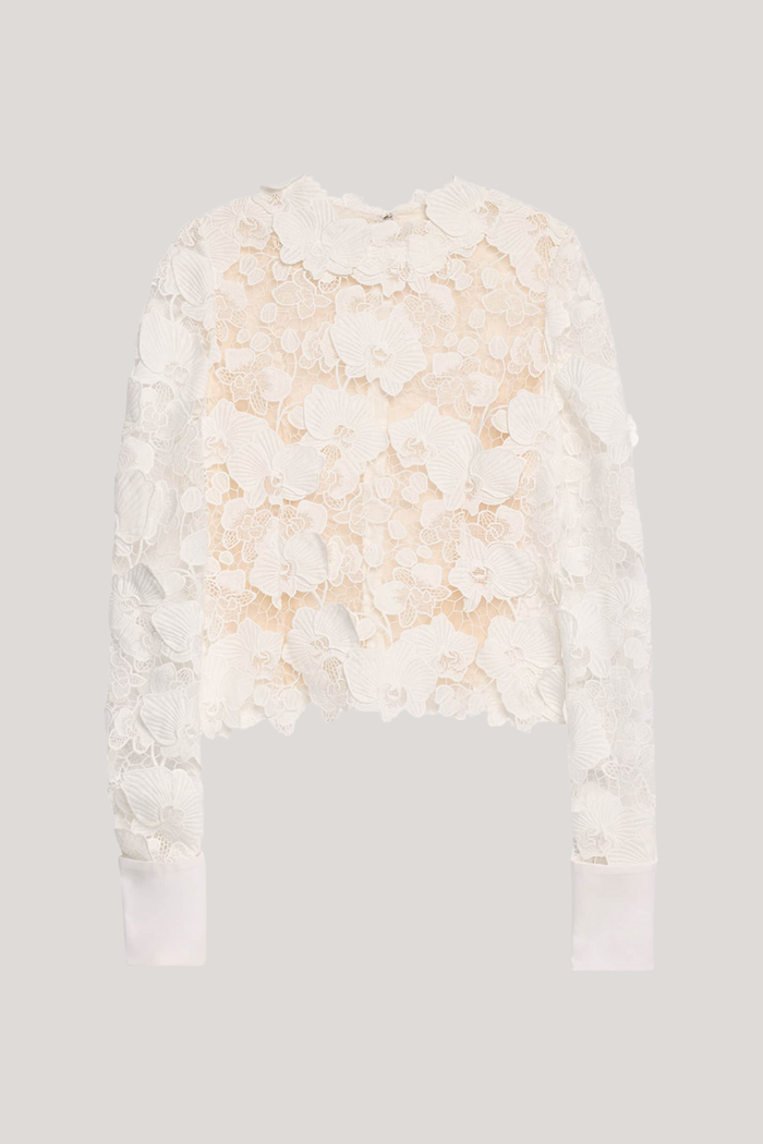 Bhishma Flower Cutout Lace Top