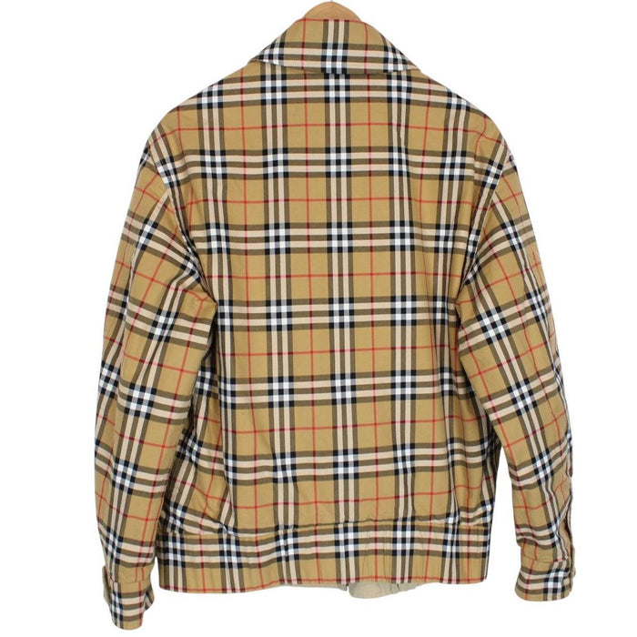 Burberry Tan and Beige Rainbow Nova Check Full Zip Harrington Jacket