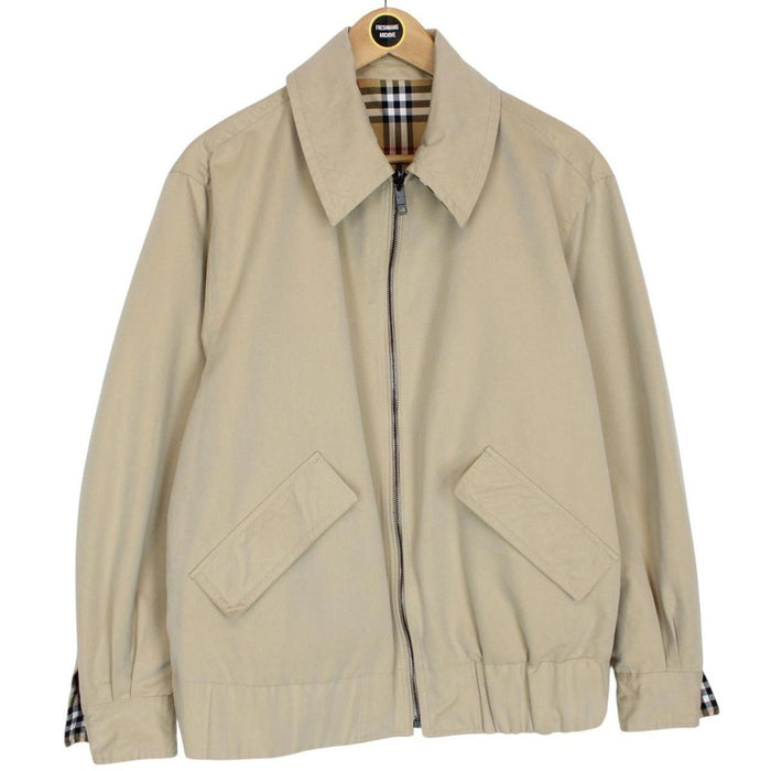 Burberry Tan and Beige Rainbow Nova Check Full Zip Harrington Jacket