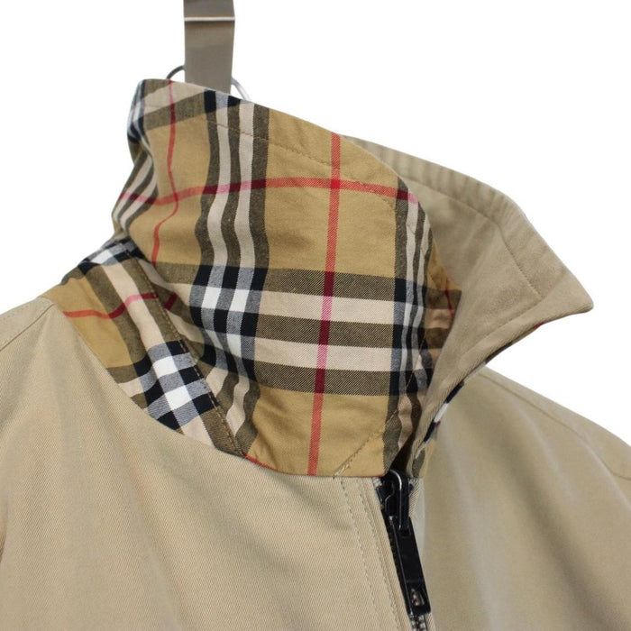 Burberry Tan and Beige Rainbow Nova Check Full Zip Harrington Jacket
