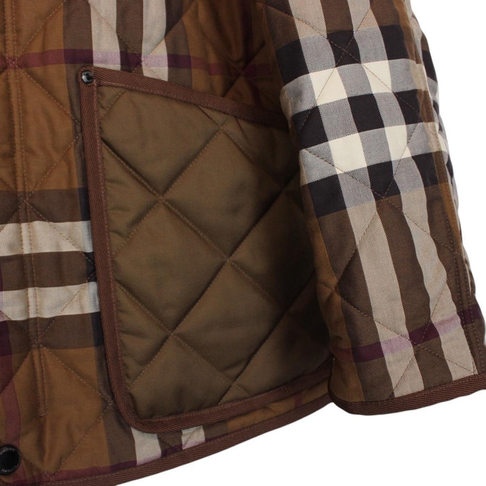 Burberry ‘York’ Birch Brown Nova Check Quilted Jacket