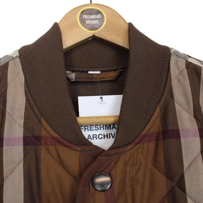 Burberry ‘York’ Birch Brown Nova Check Quilted Jacket