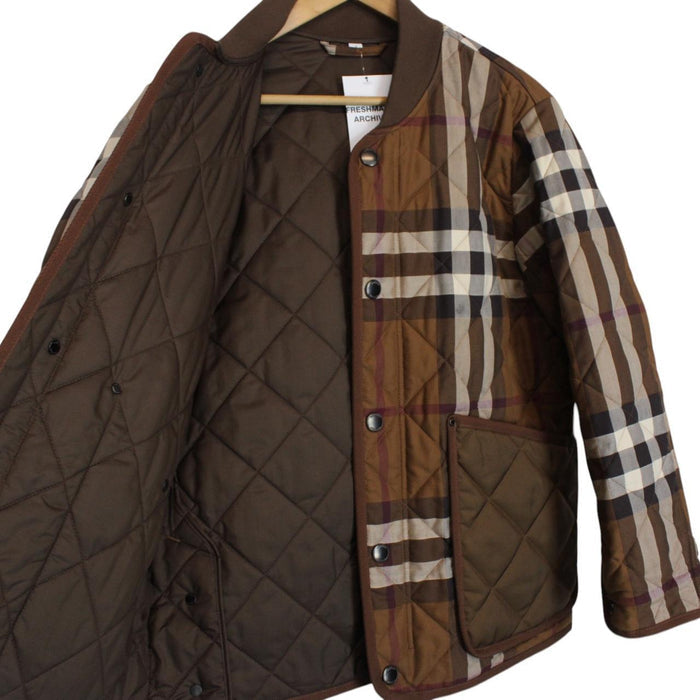 Burberry ‘York’ Birch Brown Nova Check Quilted Jacket
