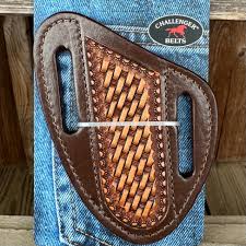 Challenger Tooled Leather Knife Sheath Holder Pouch