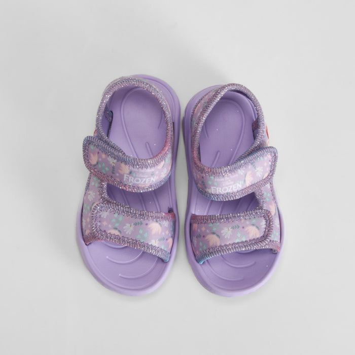 Chancla doble velcro floral morado FROZEN