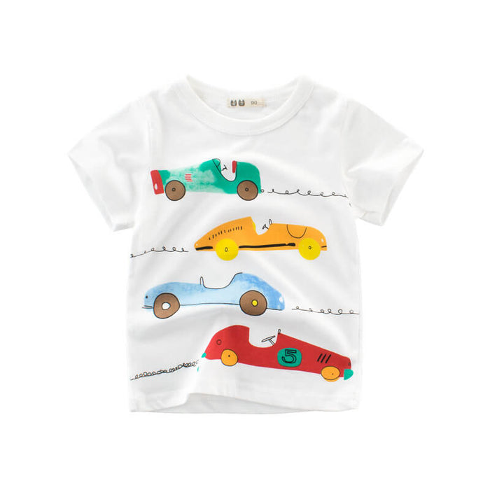 Children's Cartoon Car T-Shirt | Colorful Cartoon Car T-Shirt For Kids