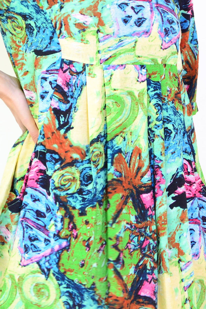 Ruby Rain Coastal Life summer tunic dress featuring lightweight fabric and relaxed fit, displayed on a hanger against a neutral background.