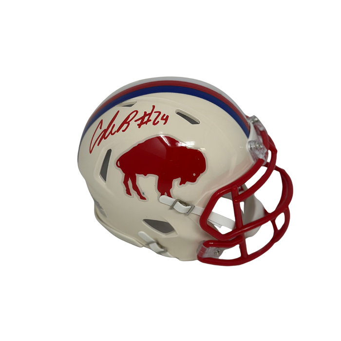 Cole Bishop Signed Buffalo Bills Retro Speed Mini Helmet