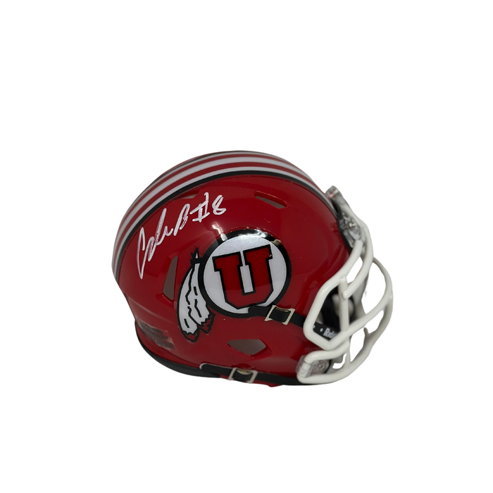Cole Bishop Signed Red Utah Speed Mini Helmet