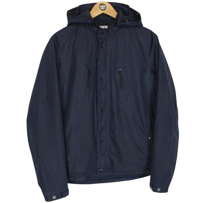 CP Company Micro-M Navy Blue Full Zip Nylon Goggle Jacket