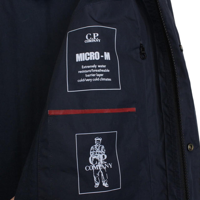 CP Company Micro-M Navy Blue Full Zip Nylon Goggle Jacket