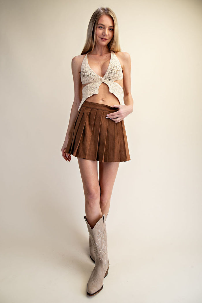 Crochet Cut-Out Tie Back Top