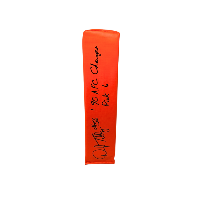 Darryl Talley Signed Replica End Zone Pylon with "90 AFC Champ Game Pick 6"