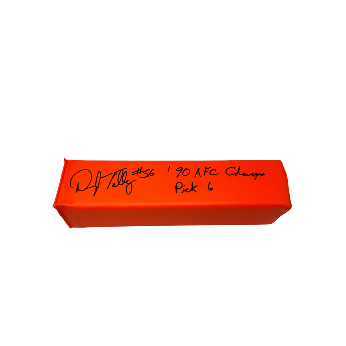 Darryl Talley Signed Replica End Zone Pylon with "90 AFC Champ Game Pick 6"