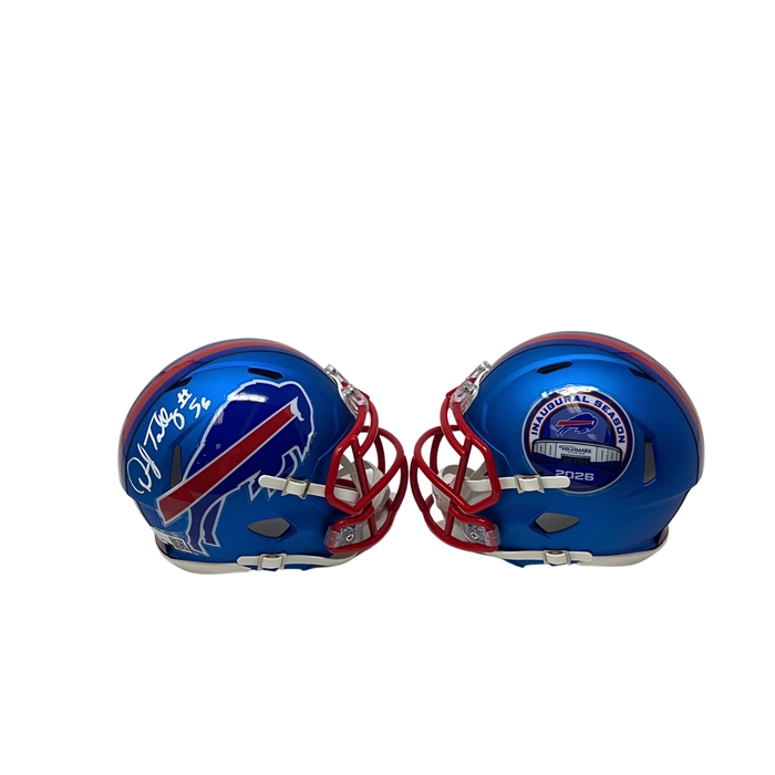 Darryl Talley Signed TSE Exclusive Riddell Inaugural Buffalo Bills Blue Speed Mini Helmet
