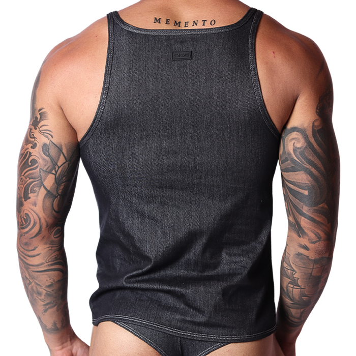 Denim Black Tank vista posterior de Gigo Underwear