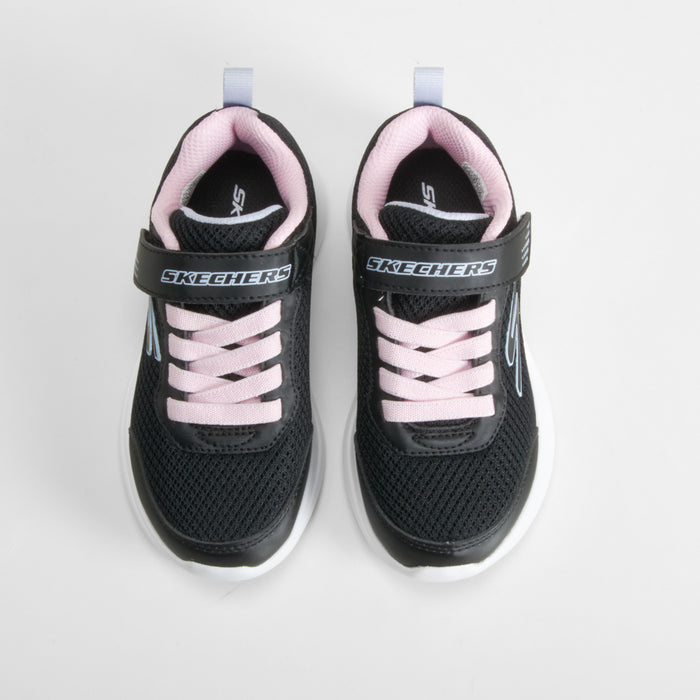 Deportiva selectors infantil negra y rosa SKECHERS