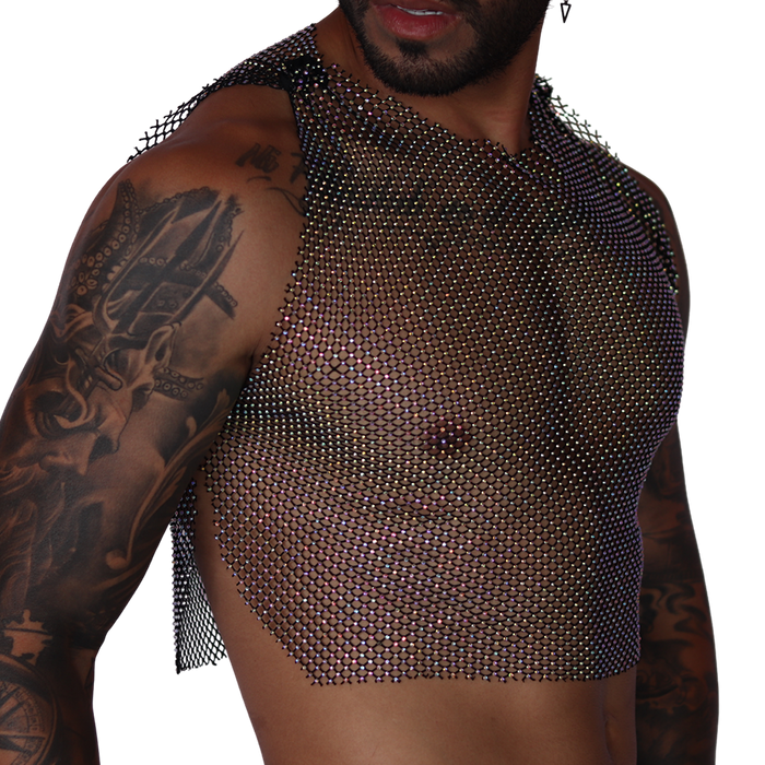 Diamond Black Crop Top vista frontal de Gigo Underwear
