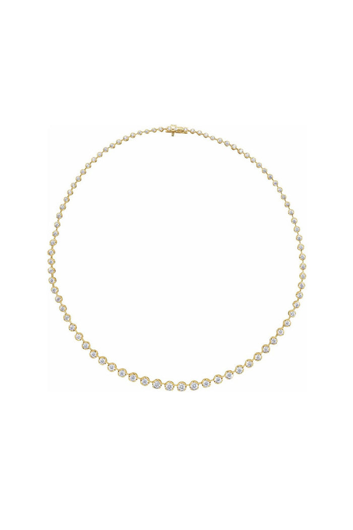 Diamond Graduated Tennis Necklace - 6.75 CTW Lab-Grown Diamond 14k Yellow Gold