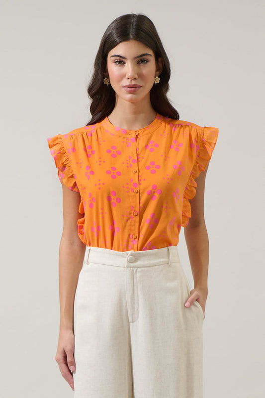 Donna Dot Hessi Button Down Top