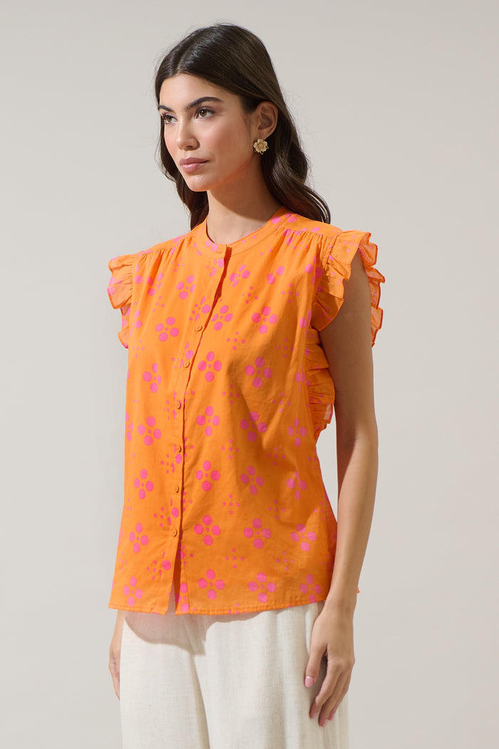 Donna Dot Hessi Button Down Top