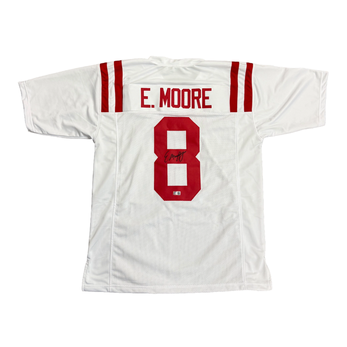 Elijah Moore Autographed Pro-Style White College Football Jersey