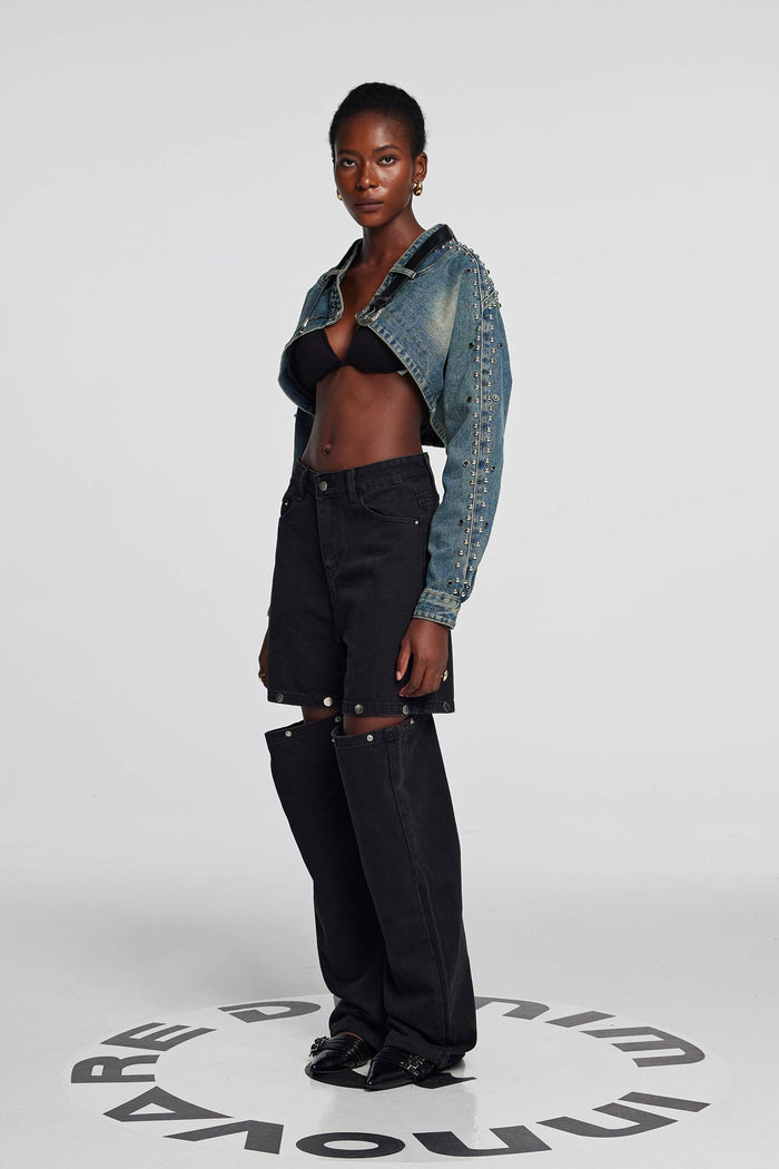 Ellis Deconstruct Studded Patchwork Jacket