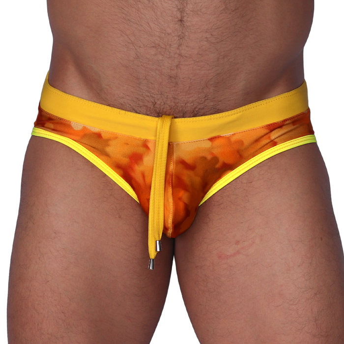 Floral Yellow Swim Brief de Gigo Underwear
