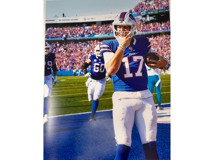 Josh Allen Unsigned Thinking Pose Photo