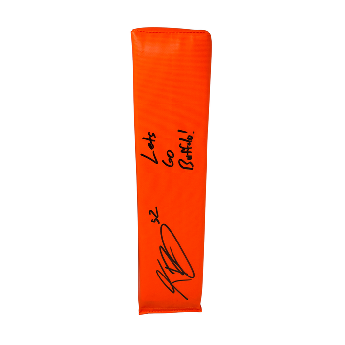Kaleb Elarms-Orr Signed Replica End Zone Pylon with "Let's Go Buffalo"