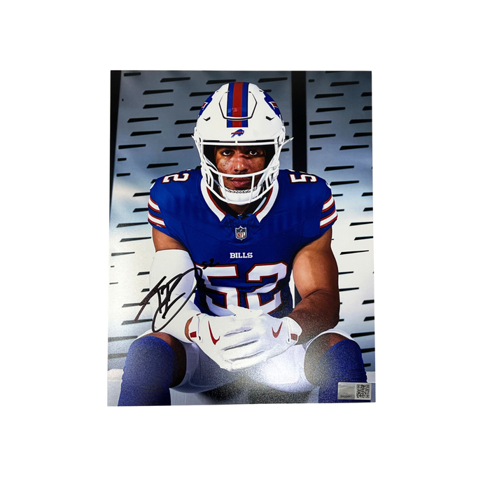 Kaleb Elarms-Orr Signed Rookie Premiere Sitting Hands Folded Photo
