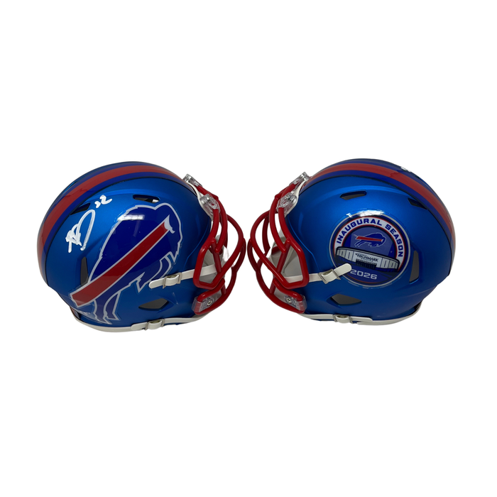 Kaleb Elarms-Orr Signed TSE Exclusive Riddell Inaugural Buffalo Bills Blue Speed Mini Helmet