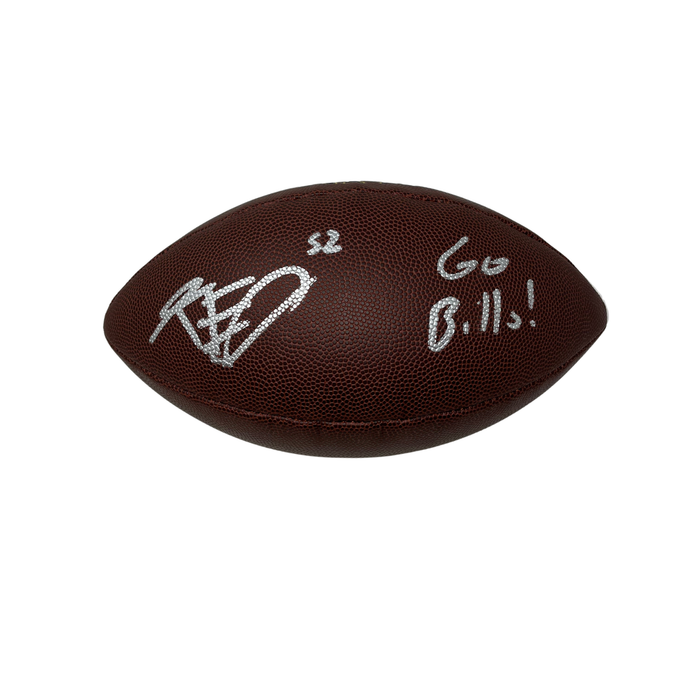 Kaleb Elarms-Orr Signed Wilson Replica Football with "Go Bills"