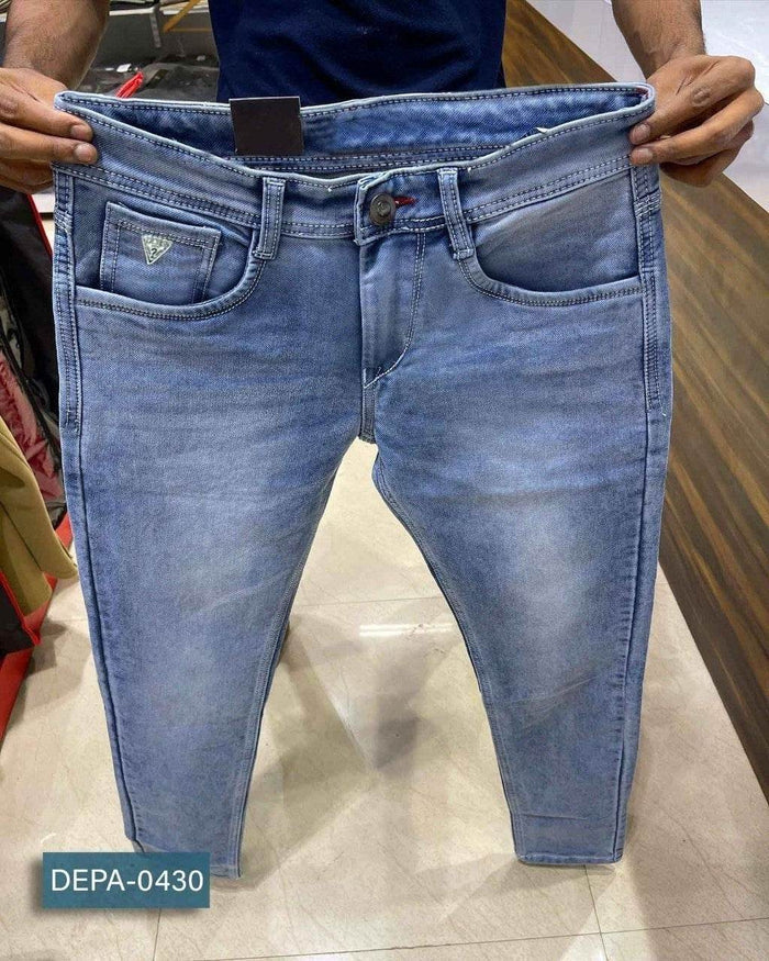 Light Blue Plain Jeans - 3427 - Dubai Offers Today