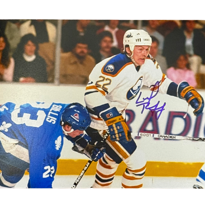 Lindy Ruff Signed Skating vs. The Quebec Nordiques Photo
