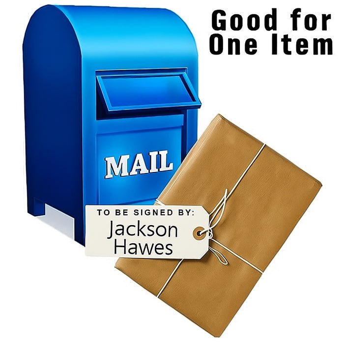 MAIL-IN: Get Your Flat (up to 16x20) or Mini Helmet Signed by Jackson Hawes